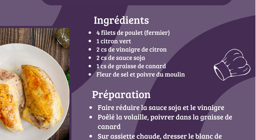 LE BLANC DE VOLAILLE AU VINAIGRE DE CITRON