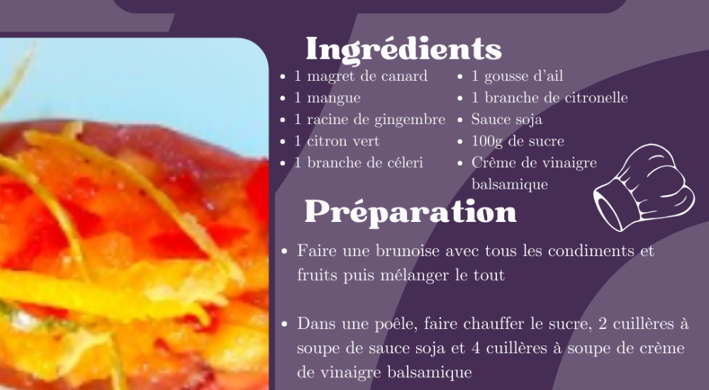 Recette LMDC magret asiatique