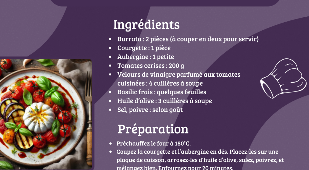 Recette tartare de burrata et légumes rotis vl tomates cuisinées