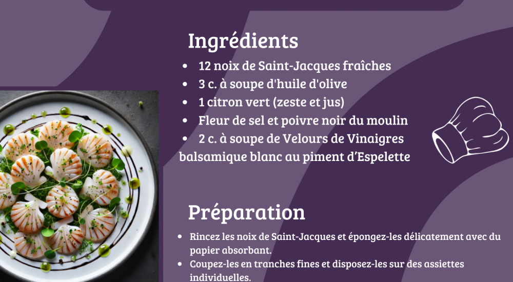 recette carpaccio de saint jacques au vl piment despelette